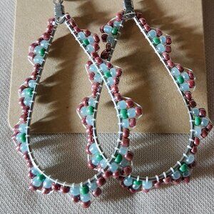 Handmade Beaded Teardrop Earrings